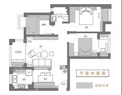 88平米清新北歐三居室裝修效果圖